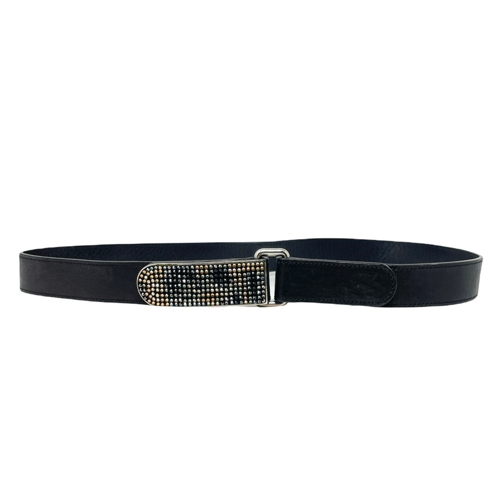 Giuseppe Zanotti Designer Crystal Encrusted Calfskin Leather Belt Size 100cm